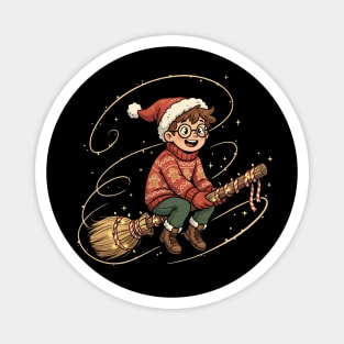 Christmas Harry Potter Broomstick Magnet